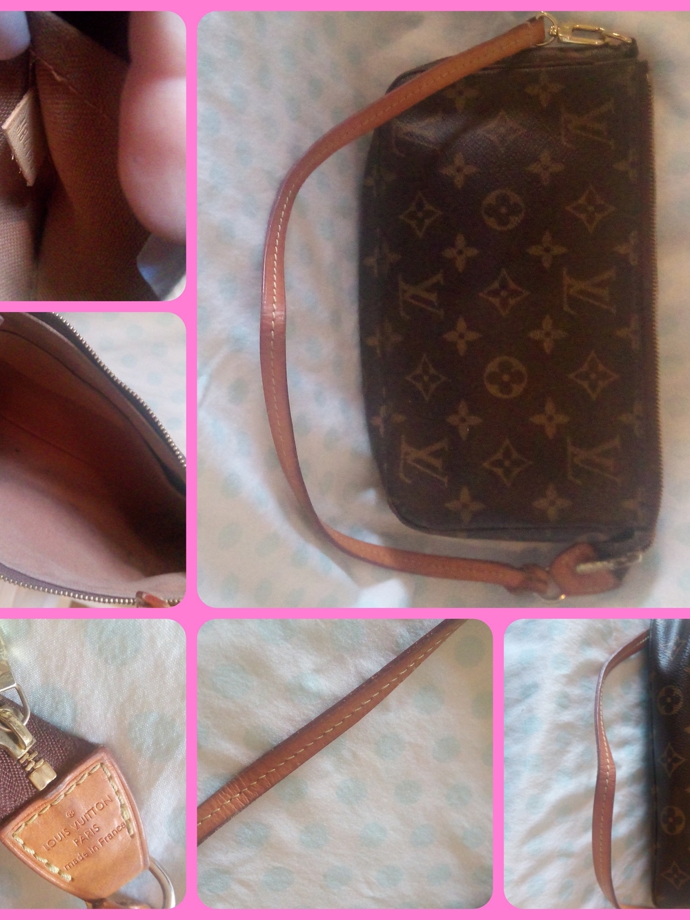 Louis Vuitton Monogram Canvas Brown Pochette Wristlet
